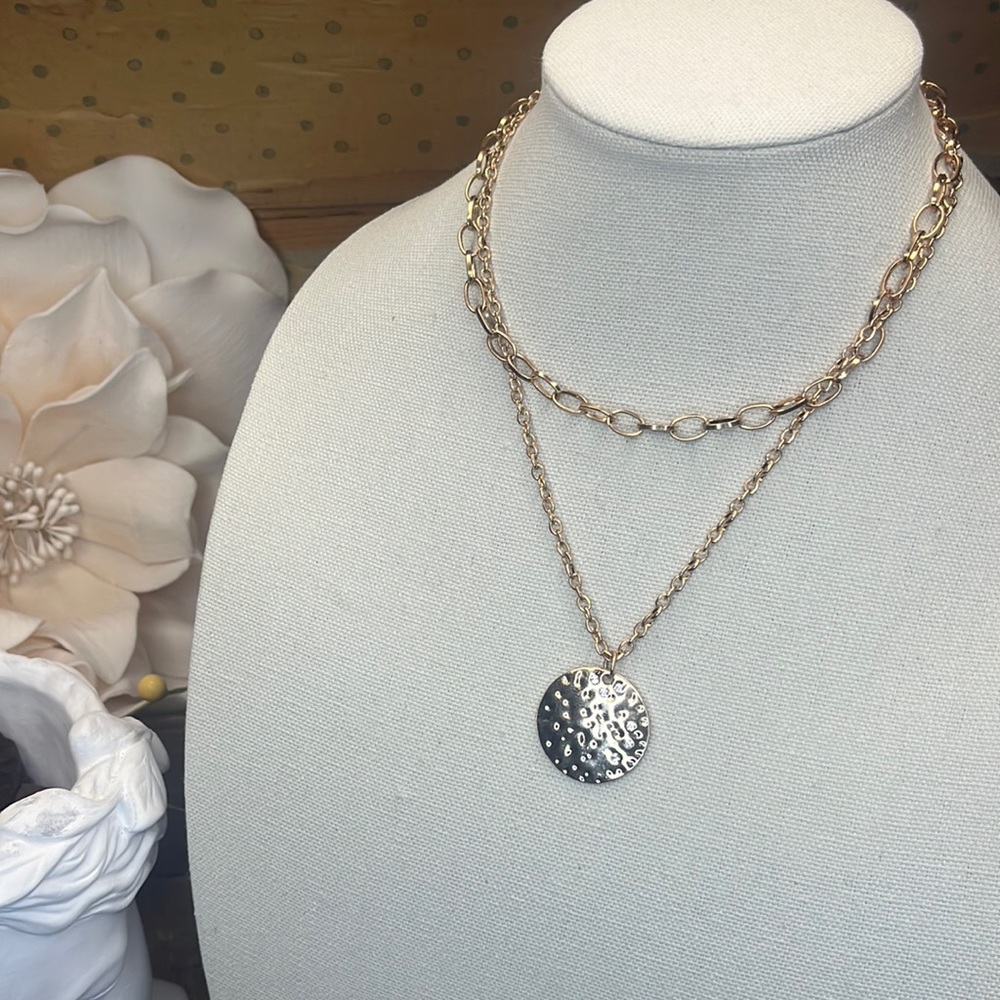 Double Layer Rhinestone Embellished Necklace